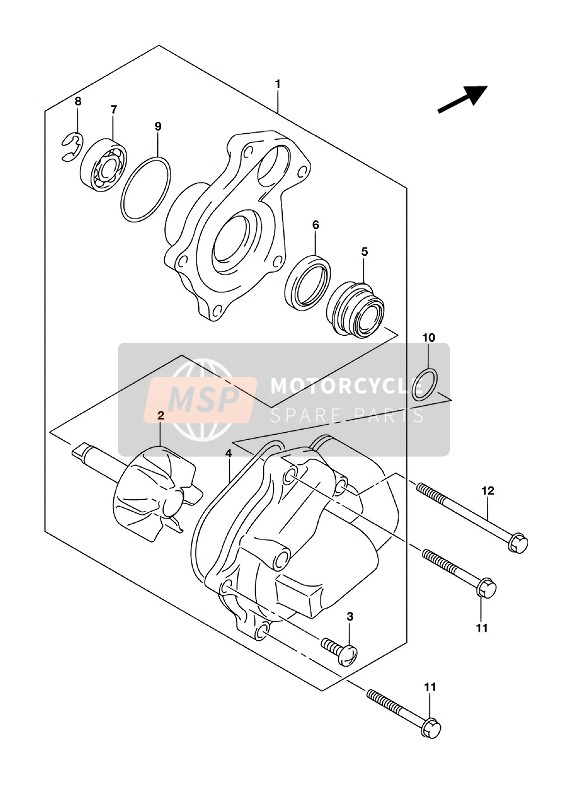 Suzuki UH125A BURGMAN 2016 Pompe à eau pour un 2016 Suzuki UH125A BURGMAN